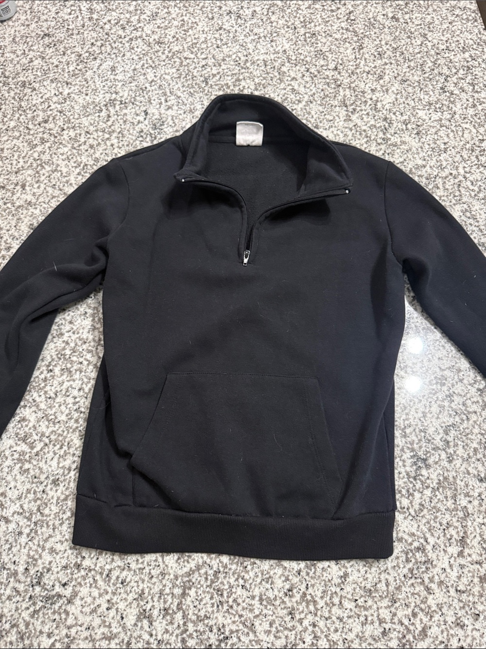 Men's Black Quarter-Zip Pullover Sweater
